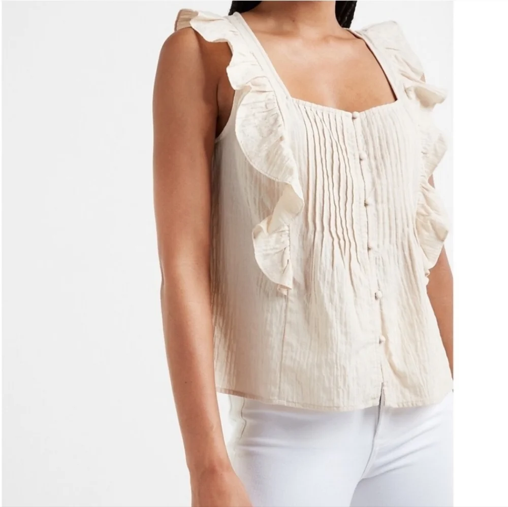Express Ruffle Square Neck Tank - Picture 9 of 9